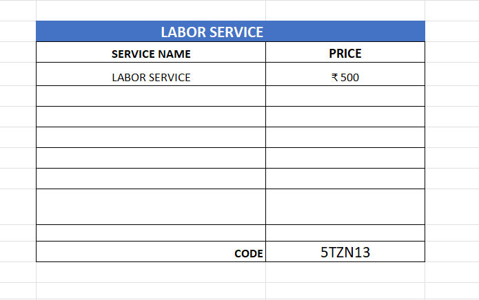 Rate list