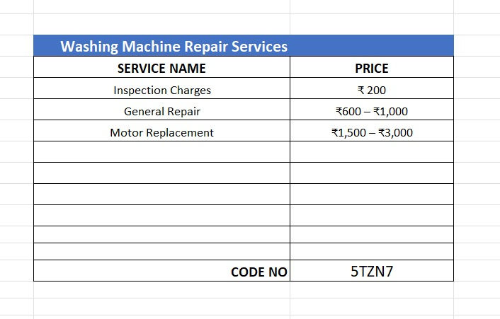 Rate list